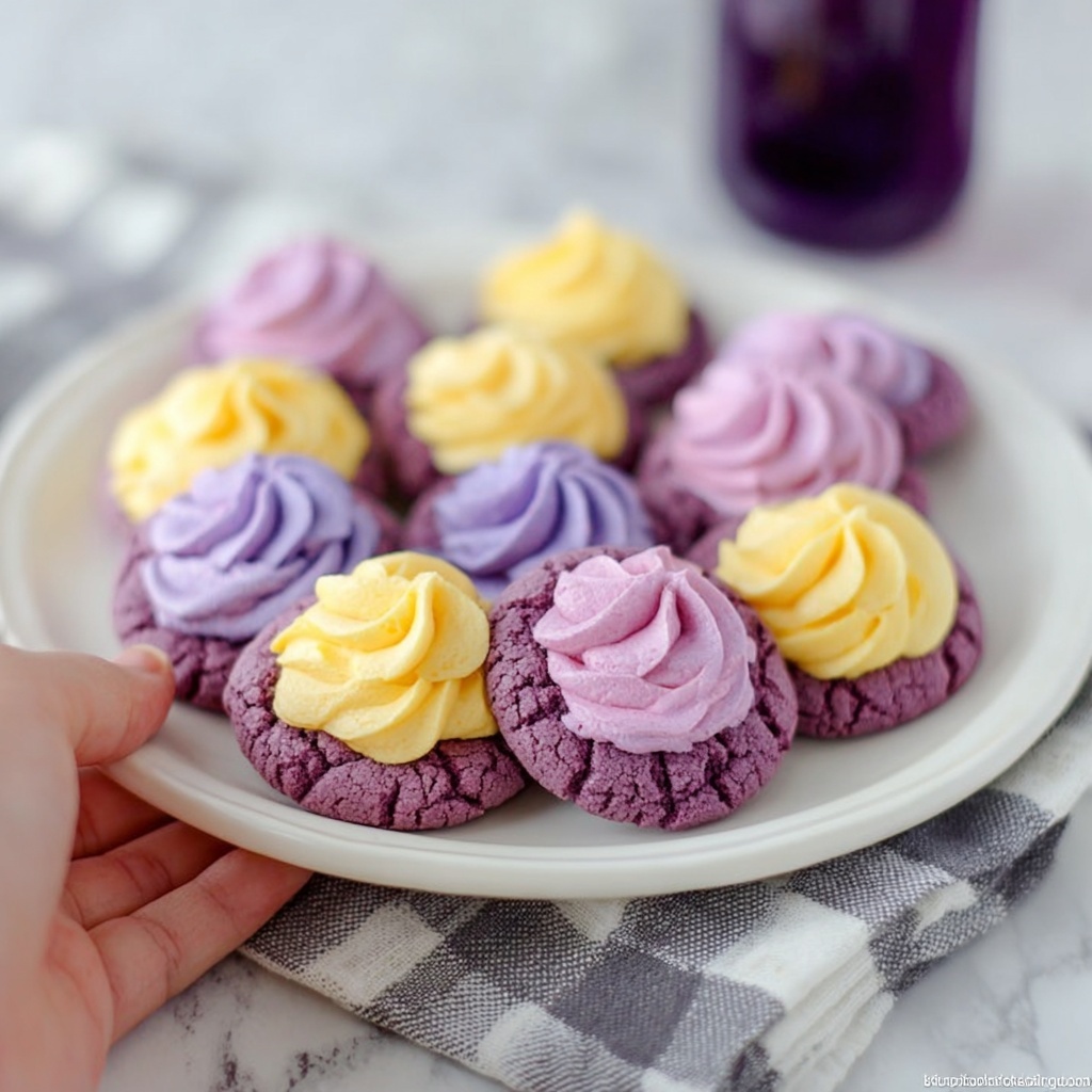 Lemon Lavender Cookies with Colorful Frosting Recipe - Recipe Image