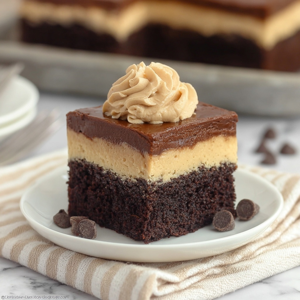 Chocolate Peanut Butter Texas Sheet Cake Recipe - Recipe Image