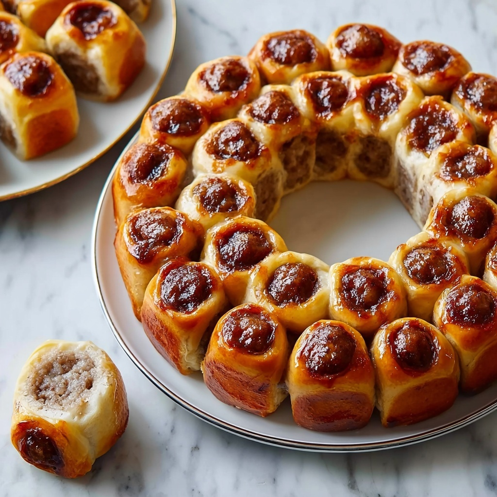 Irresistibly Fun Pull Apart Pigs in a Blanket with Cheese Dip Recipe - Recipe Image