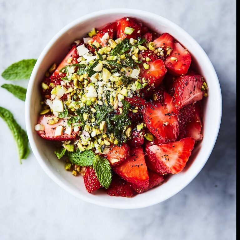 Strawberry Fruit Salad with Mint and Pistachios Recipe