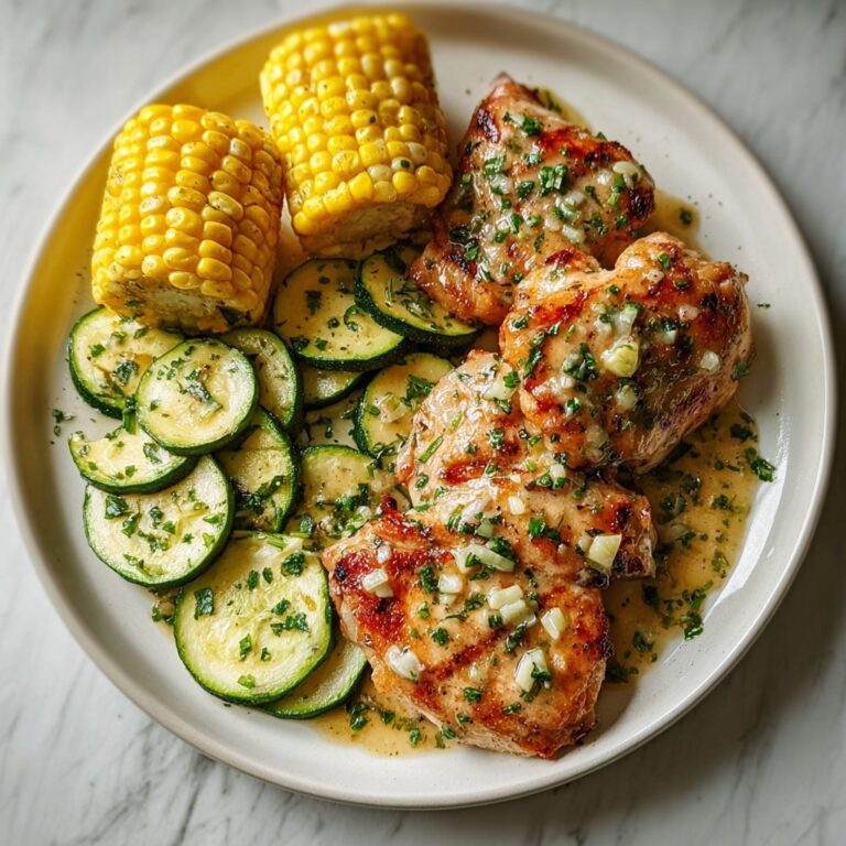 Garlic Butter Chicken with Fresh Zucchini and Sweet Corn Recipe
