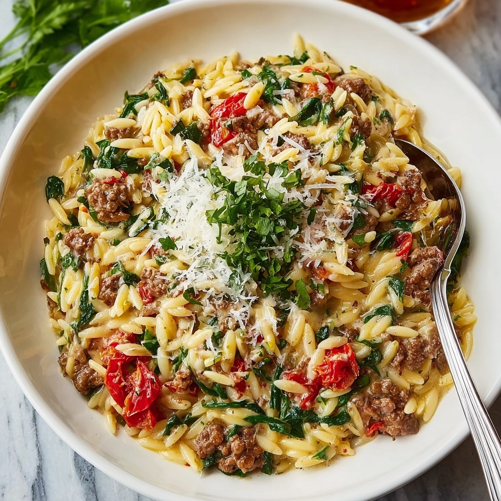 Ground Turkey and Orzo Skillet Recipe - Recipe Image