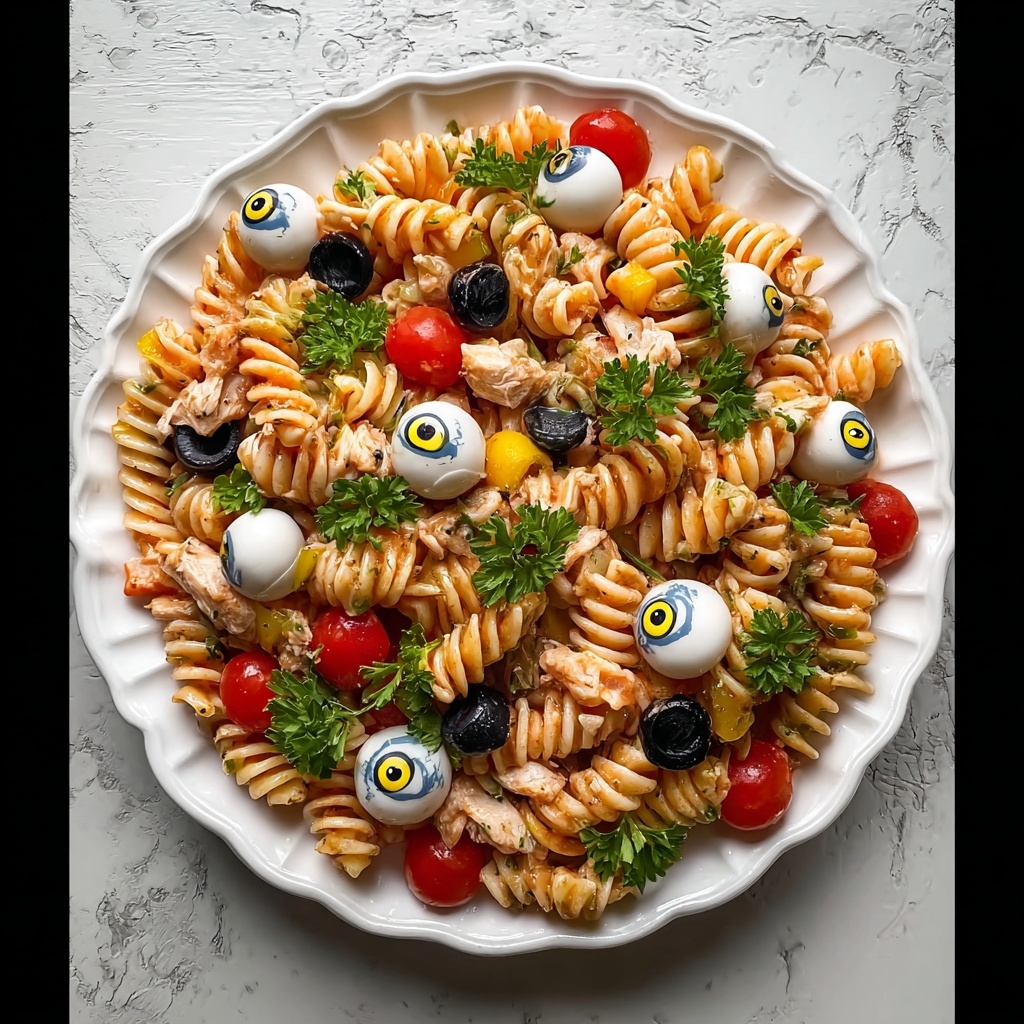 Halloween Eyeball Pasta Salad Recipe - Recipe Image
