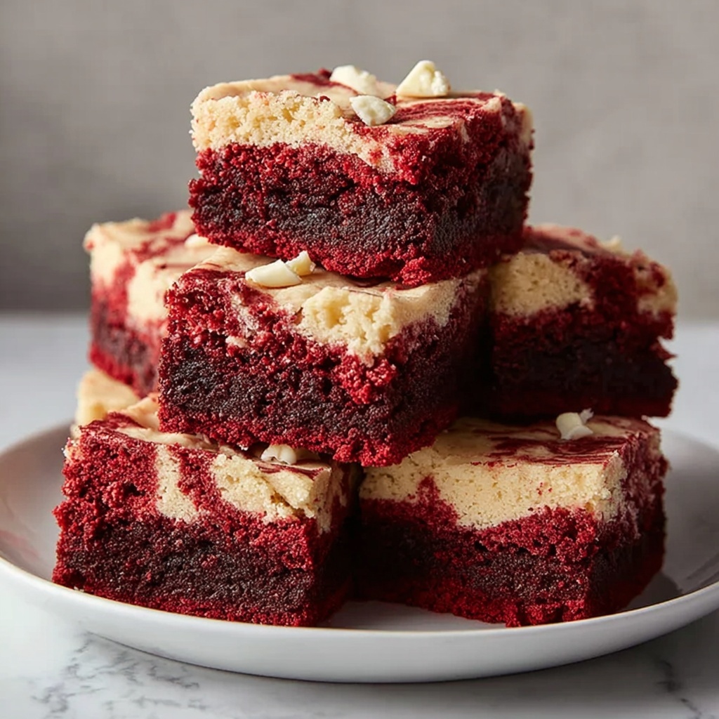 Red Velvet Cookie Bars with White Chocolate Chips and Cream Cheese Frosting Recipe - Recipe Image