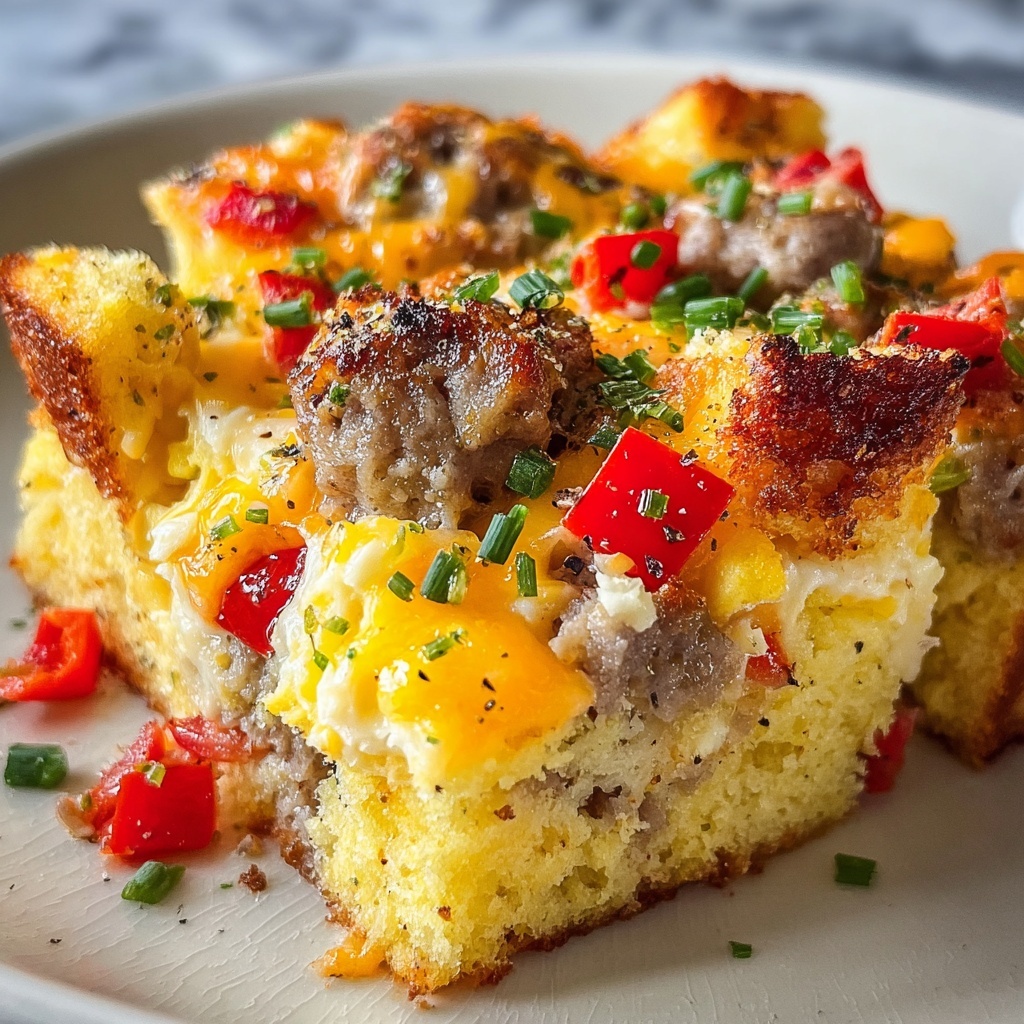 Sausage, Egg, and Cream Cheese Hashbrown Casserole Recipe - Recipe Image