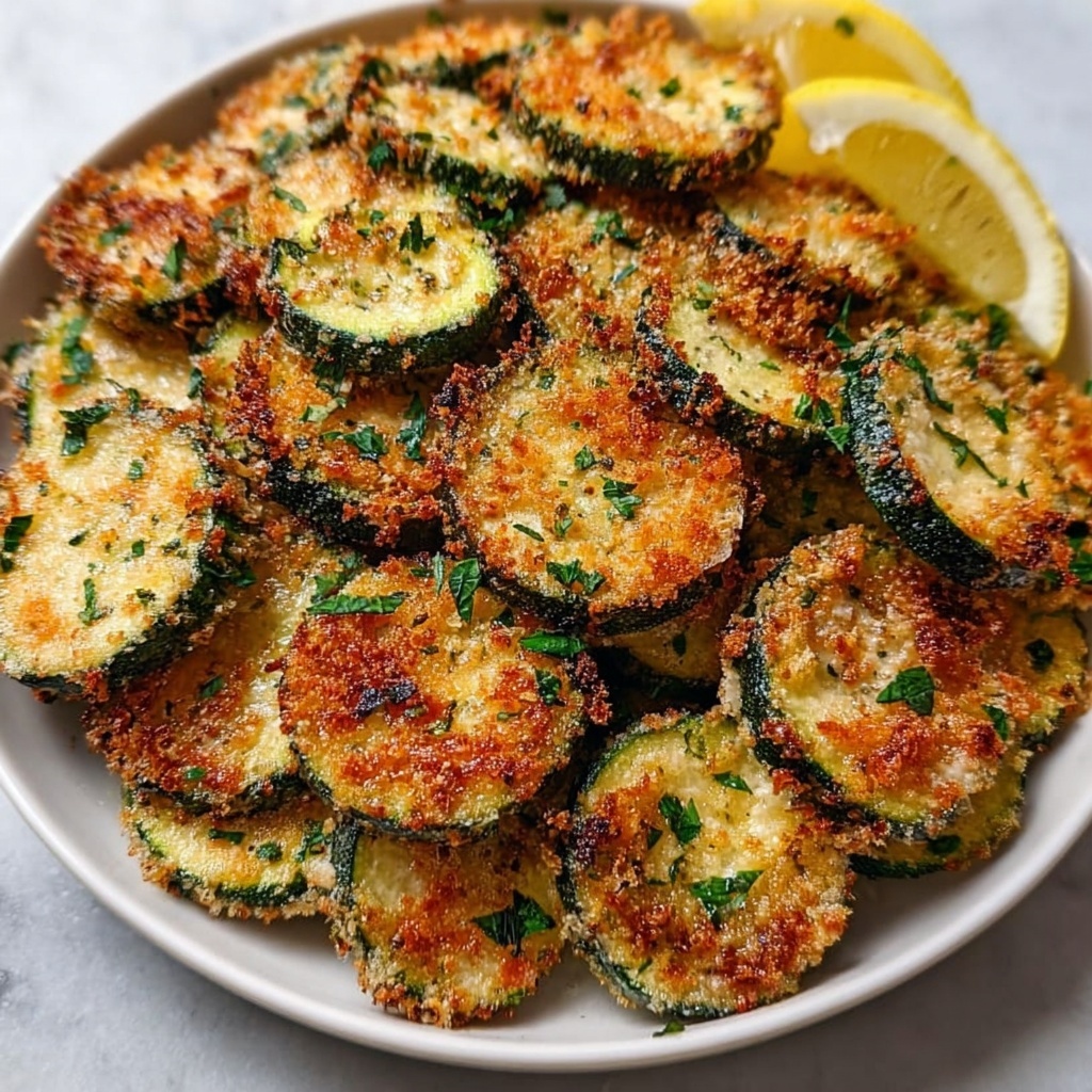 Oven-Crisped Zucchini Slices with Parmesan and Italian Seasoning Recipe - Recipe Image