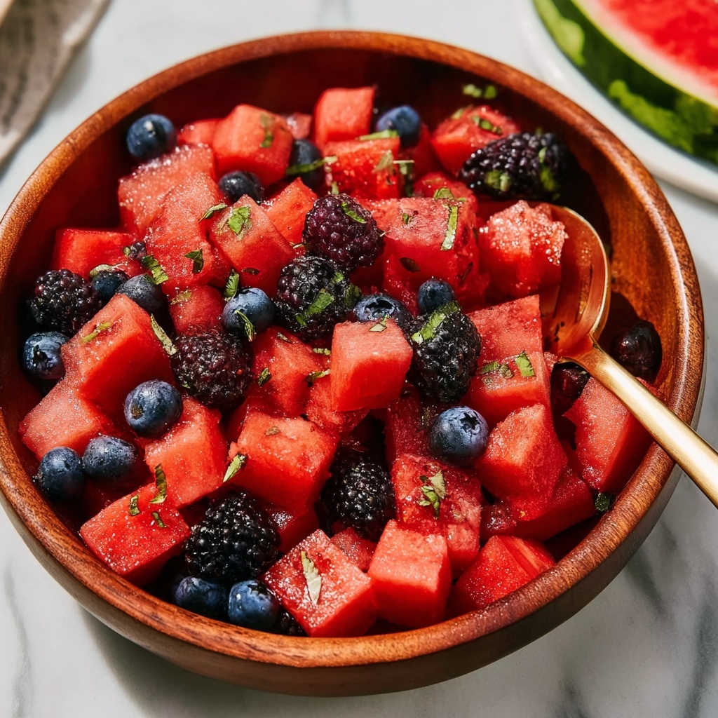 Watermelon Summer Berry Salad Recipe - Recipe Image