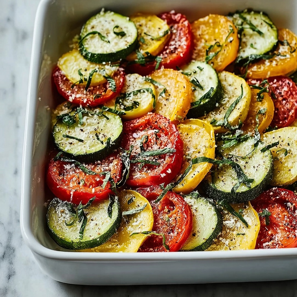 Roasted Garlic Parmesan Zucchini, Squash, and Tomato Medley Recipe - Recipe Image