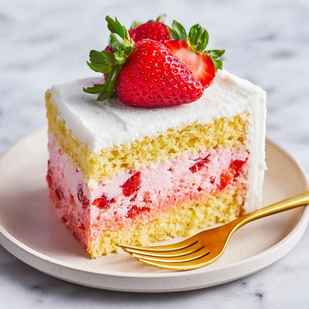 Strawberry Jello Poke Cake Recipe - Recipe Image