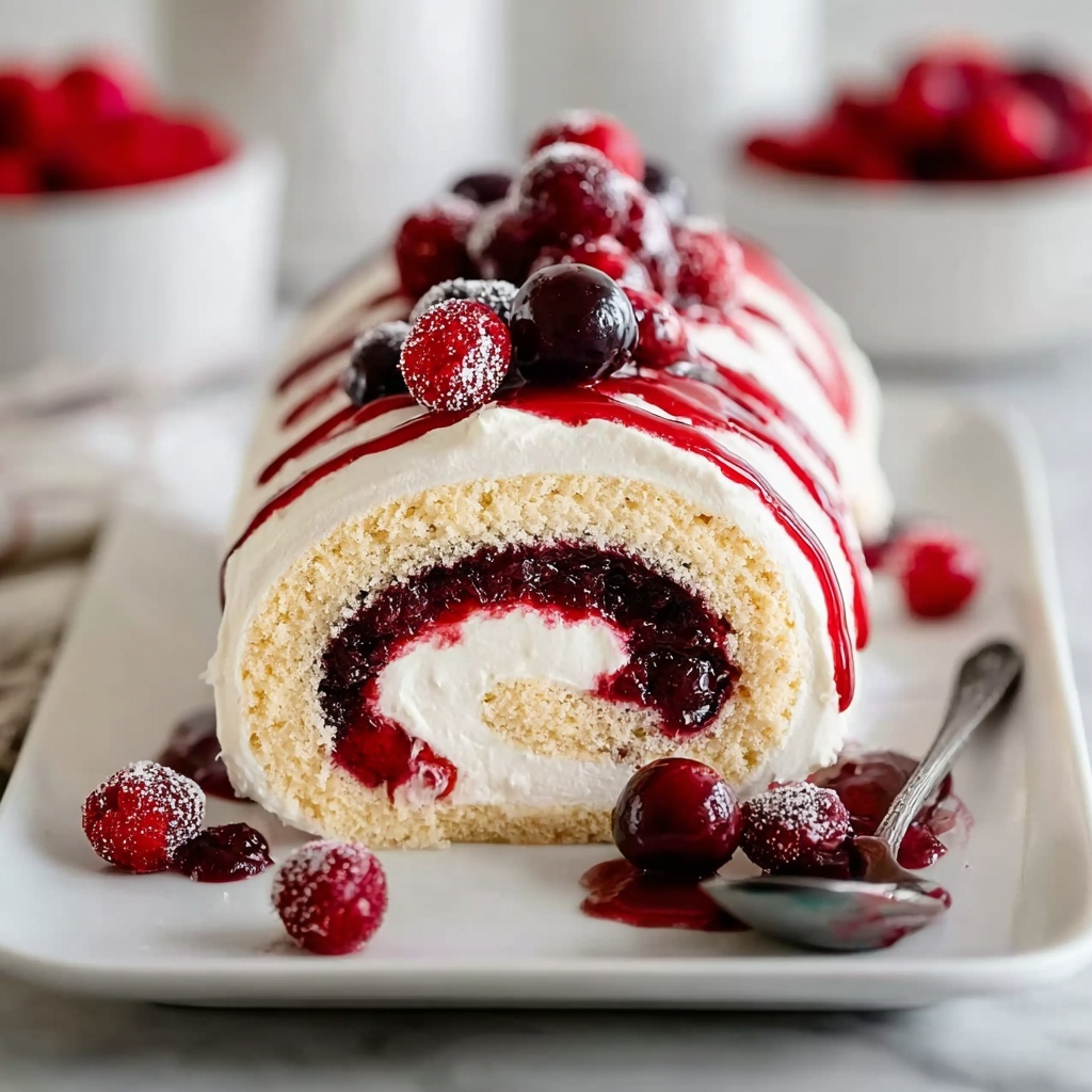 Heavenly Cherry Cheesecake Cake Roll Recipe - Recipe Image