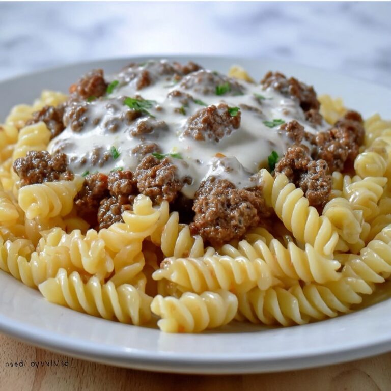 Beef and Rotini in Garlic Parmesan Sauce Recipe