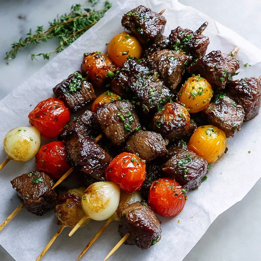 Rosemary Garlic Steak Kebabs Recipe - Recipe Image