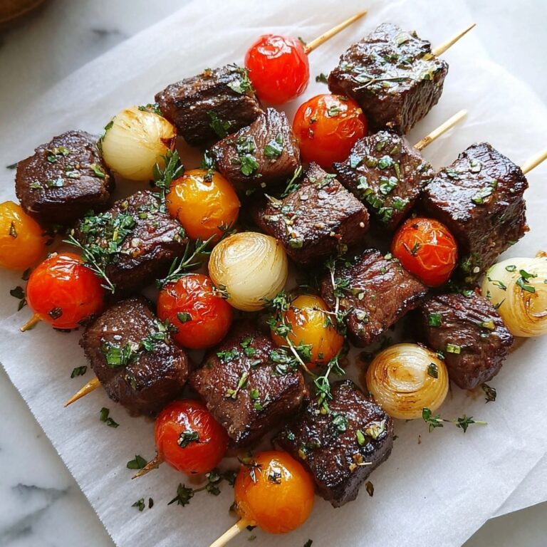 Rosemary Garlic Steak Kebabs Recipe