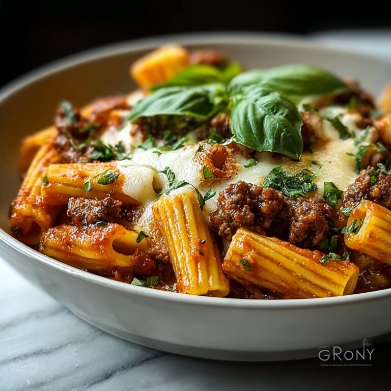 Indulgent Cheesy Beef and Italian Sausage Rigatoni in Garlic Butter Sauce Recipe
